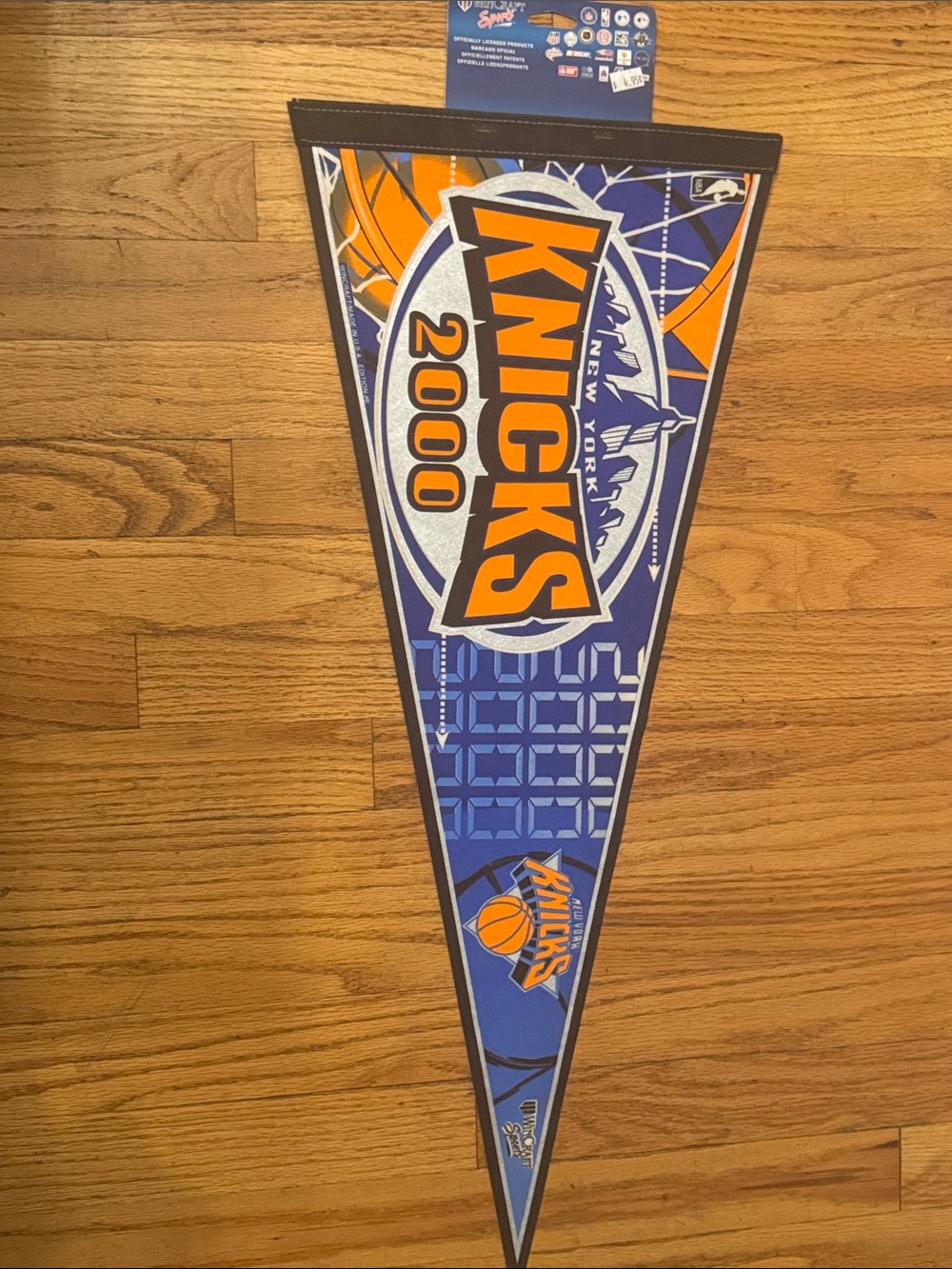 Wincraft Knicks 2000 Blue and Orange Triangular Pennant